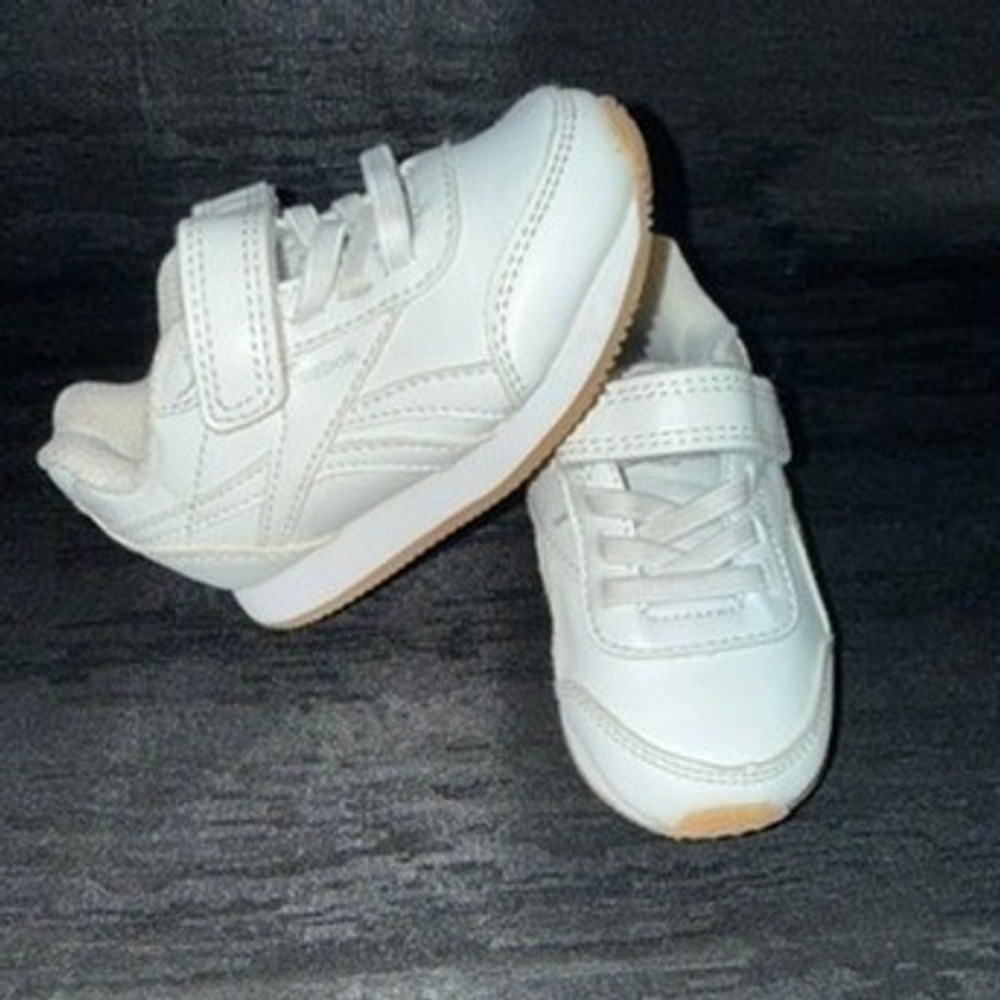 Reebok Royal Classic Jogger 3.0 Kids Sneakers White Size 5 Y2K Hook & Loop